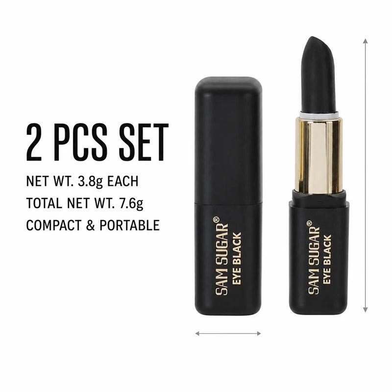 2-Pack Black Face Paint Sticks for Halloween Gothic Cosplay - Matte Finish, SFX Makeup