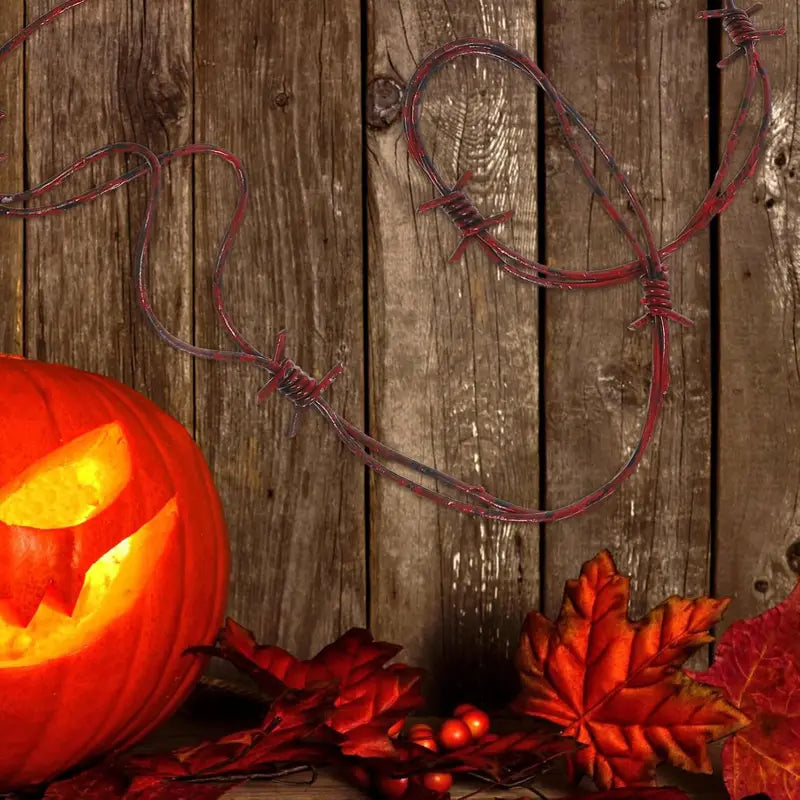 Halloween Fake Barbed Wire Fence Decoration for Haunted Houses & Parties - Spooky Prop