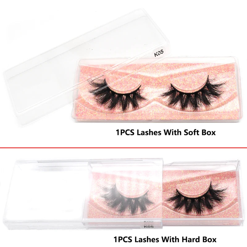 Dramatic Fluffy Mink Eyelashes - Natural 3D Cross Strip Lashes for Makeup