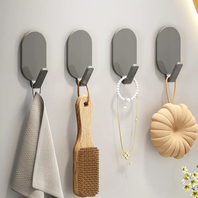 Self-Adhesive Wall Hooks Set - Heavy Duty Key Coat Towel Hanger for Bathroom & Kitchen