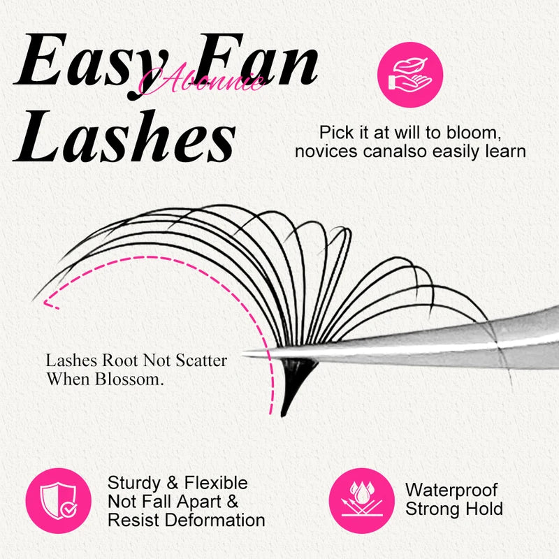 Auto Fan Lash Extensions Kit - Blooming Eyelashes, Easy Fanning, Mega Look