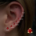 Cubic Zircon Stainless Steel Piercing Earring for Men Women - Cartilage Helix Tragus Stud Jewelry