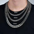 Men's Heavy Stainless Steel Cuban Chain Necklace 8mm-14mm Thick, Unisex Jewelry