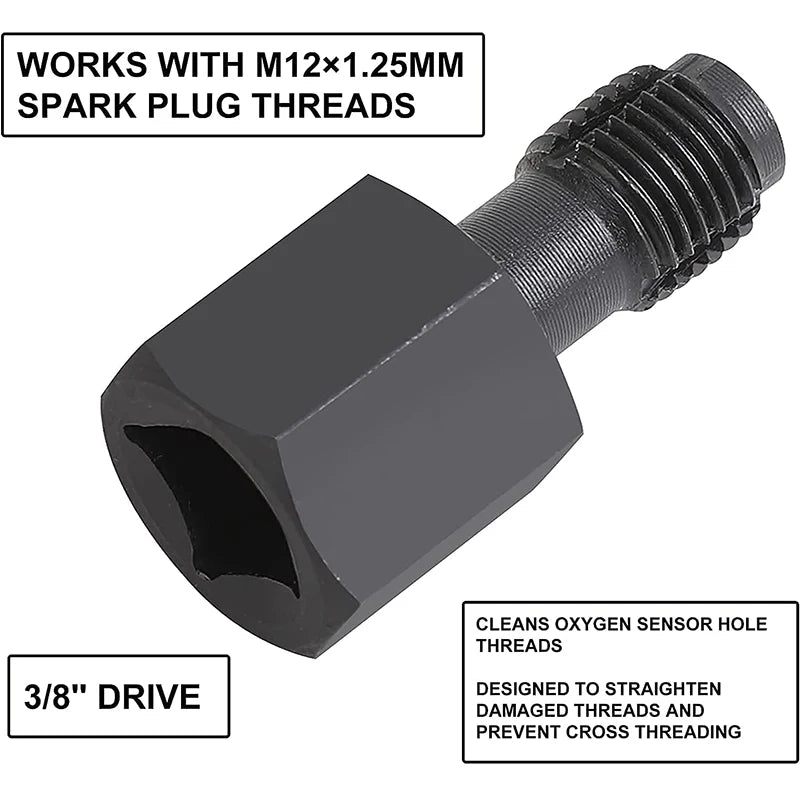 Automotive Oxygen Sensor Wrench Kit - Thread Chaser & Removal Tools