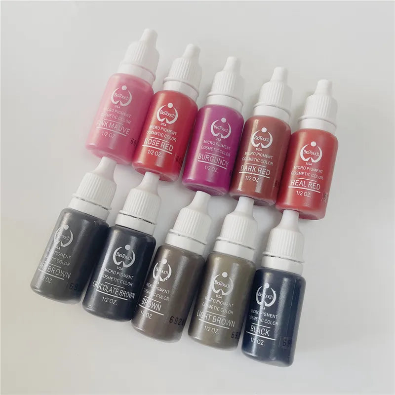Permanent Makeup Ink Set 5 Colors Microblading Lip & Eyebrow Pigments