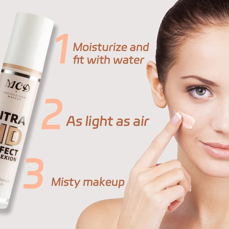 Full Coverage Liquid Concealer Foundation - Natural Matte Face Makeup 30g