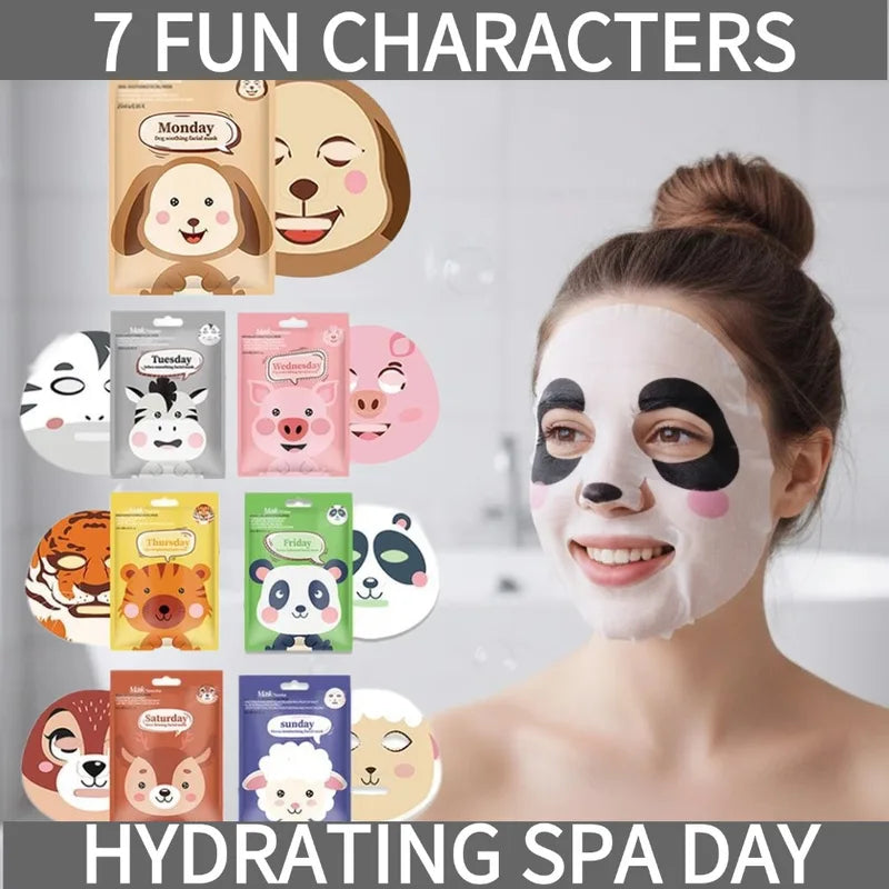 Animal Face Mask Set - Hydrating, Anti-Aging, Fun Skincare for Women & Girls