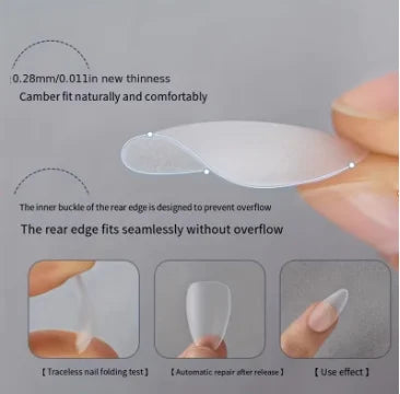 Short Almond Nail Tips - Matte Gel Nail Stickers, Pre-Shaped Full Coverage