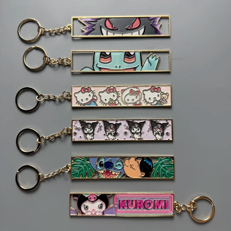 Anime Metal Hollow Out Keychains Bookmark for Fans - Cute Manga Jewelry Accessory
