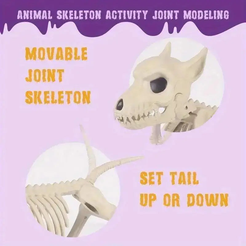 Halloween Skeleton Wolf Decor Props - Indoor Outdoor Garden Horror Animal Models