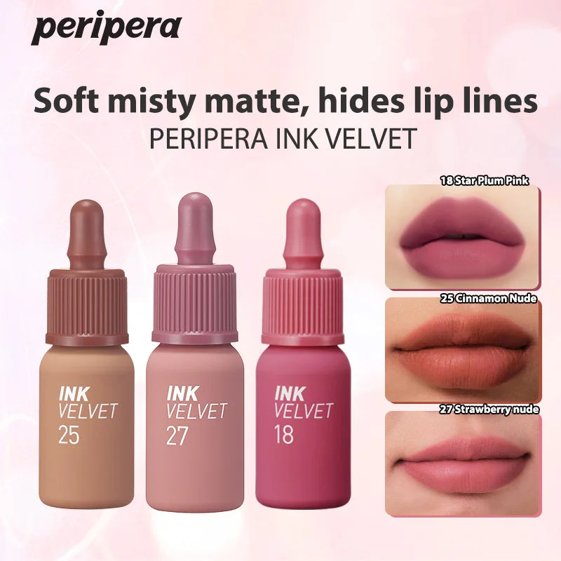 K-Beauty Ink Velvet Lipstick - High Pigment, Long Lasting, Velvet Matte