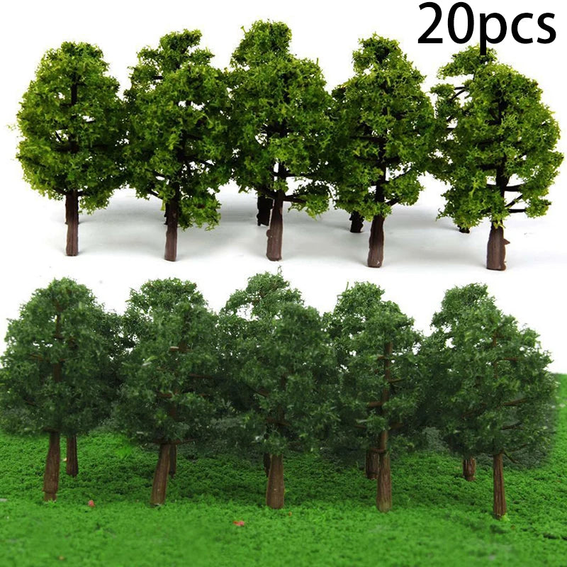 20Pcs Mini Model Trees for Scale Micro Landscape Diorama Train Layout DIY Decor
