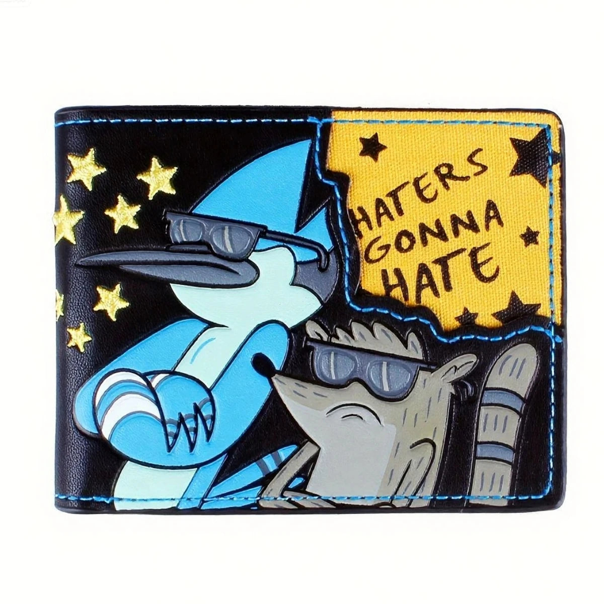 Cartoon Leather Wallet for Men Boy's Gift with Embroidery - Holiday Gift Idea