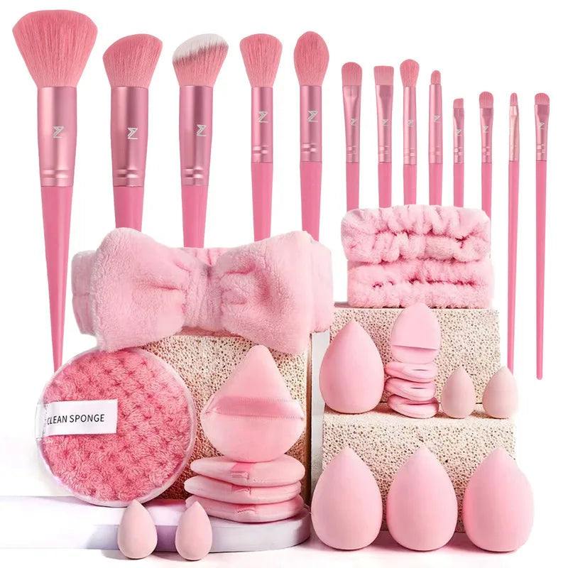 40-Piece Makeup Kit with Brush Organizer and Travel Cosmetic Bag for Women and Girls