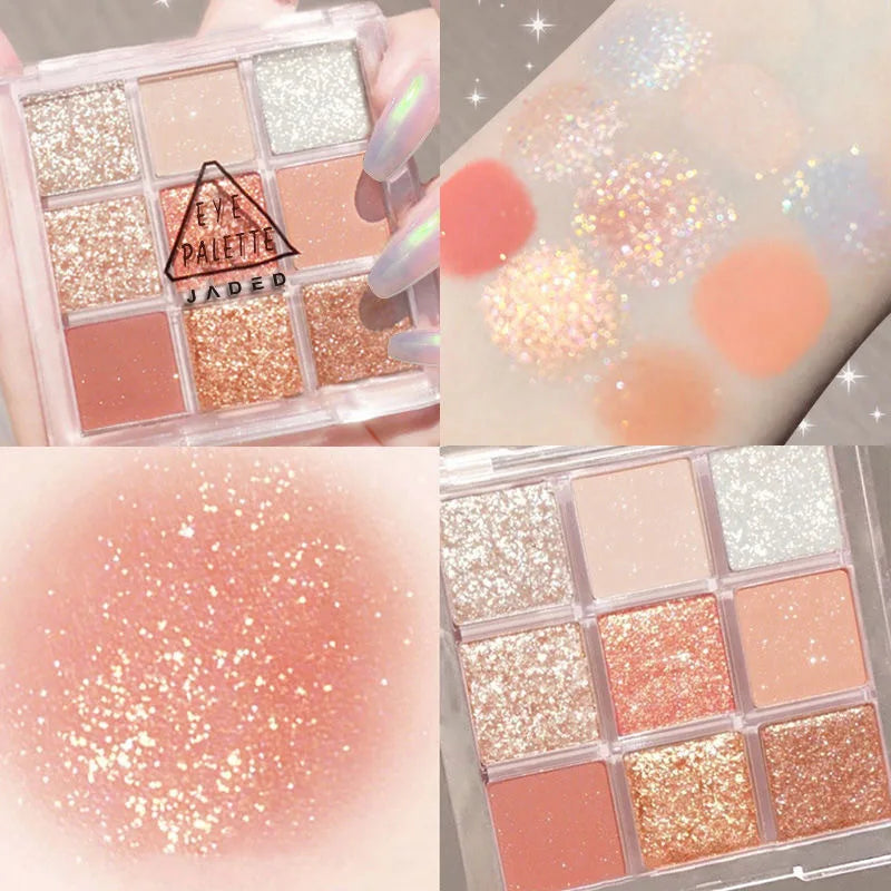 12-Color Glitter Eyeshadow Palette Long Lasting Sparkling Pearl Sequin Eye Makeup