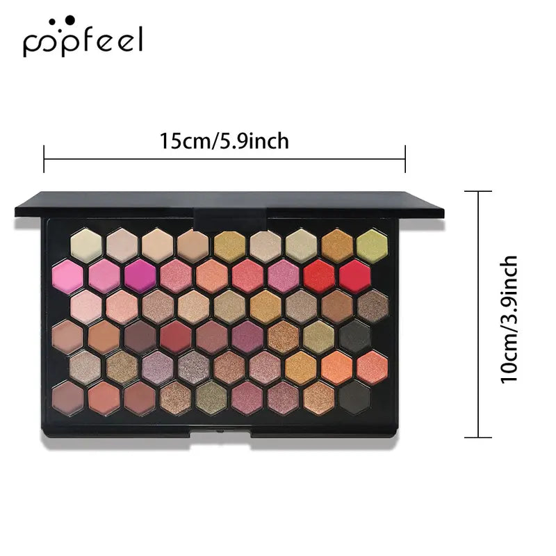 54-Color Eyeshadow Palette - Earth Tones & Rainbow Shades for Versatile Makeup