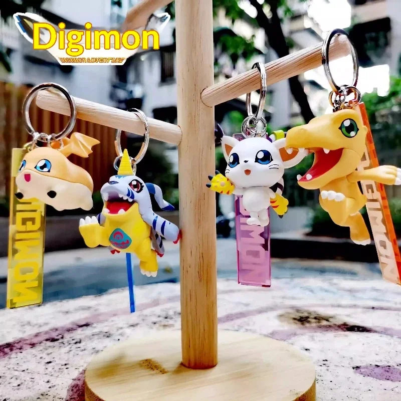 Anime Action Figures - Digimon Adventure Agumon Gabumon Cartoon Character Key Chain Set