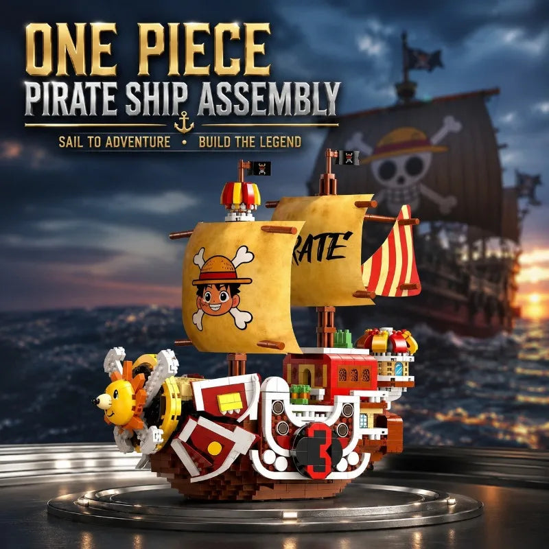 One Piece Pirate Ship Model Kit - Anime Sailing Boat Collection Display Toy