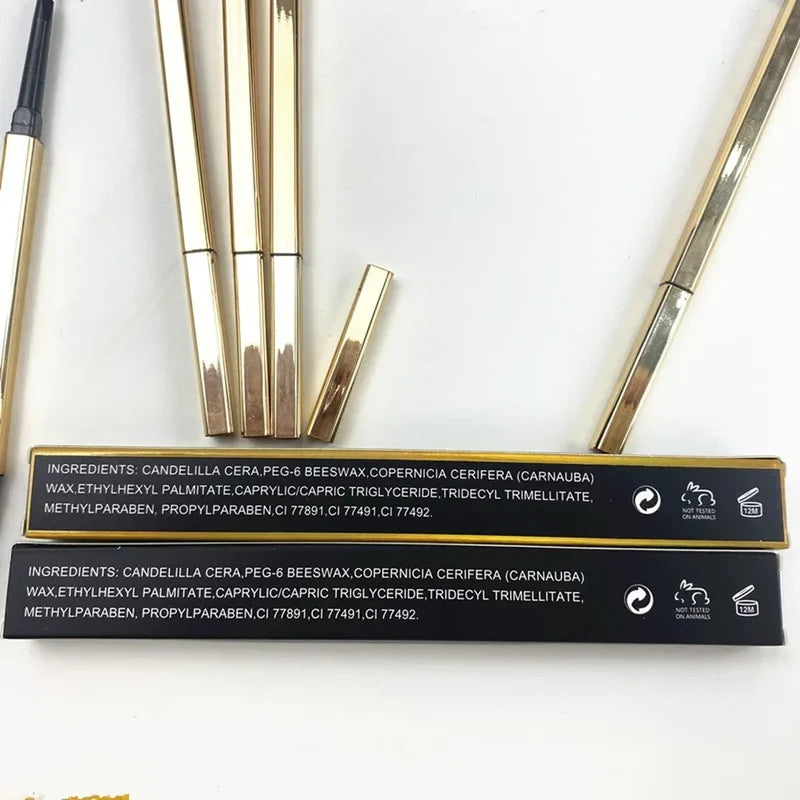 Waterproof Double-Headed Eyebrow Pencil with Brush - Bulk 5 Colors Makeup Tool