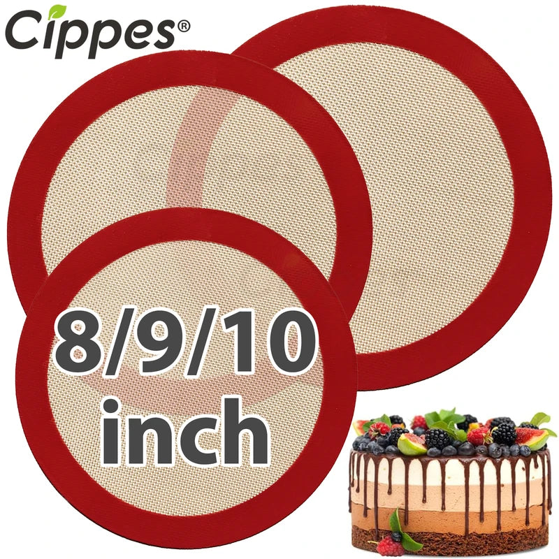 Round Silicone Baking Mat 8/9/10 Inch Non-Stick Reusable Baking Sheet Liners