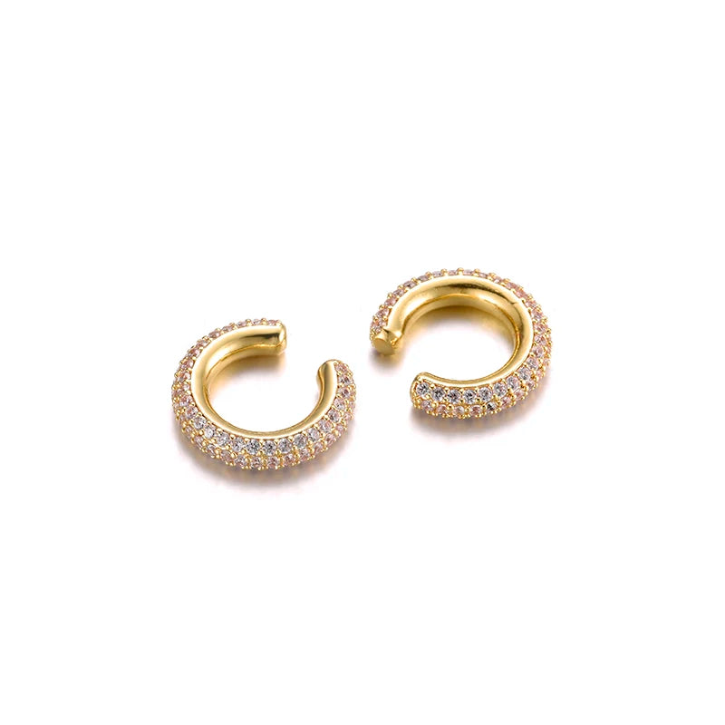 Cartilage Clip Earrings for Women Geometric Zirconia No Piercing Jewelry Gold Silver