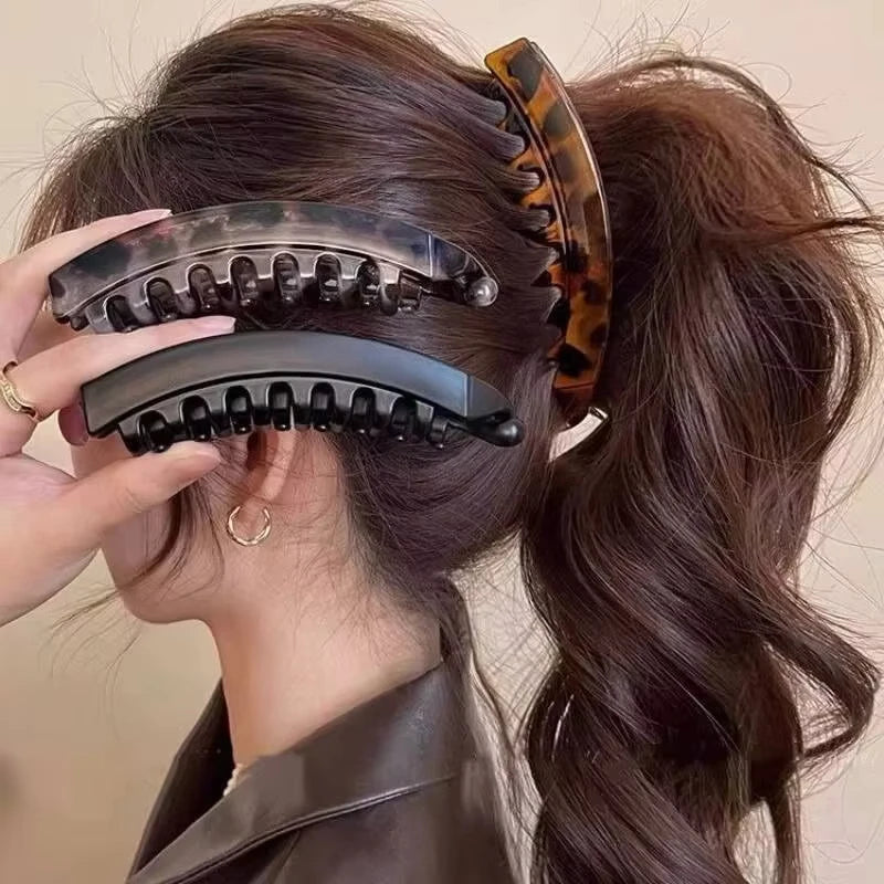 Tortoiseshell Banana Hair Clip Fish-Shaped Hairpin for Women Hair Accessories