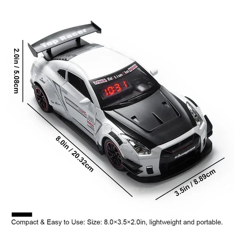 Sports Car Alarm Clock with Engine Roar Sound, Mist Sprayer & LED Lights