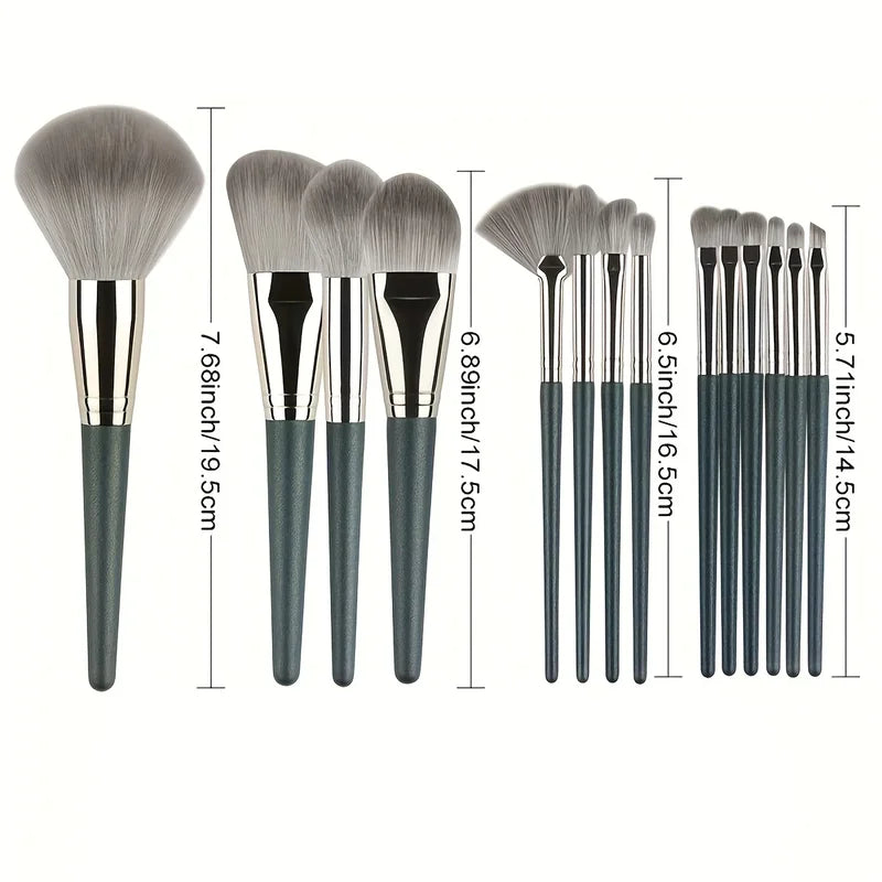 14-Piece Makeup Brush Set Face Eye Blush Professional Fluffy Brushes