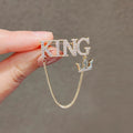 Fashion Man and Women Brooch - Letter King Design, Luxury Jewelry Accessory