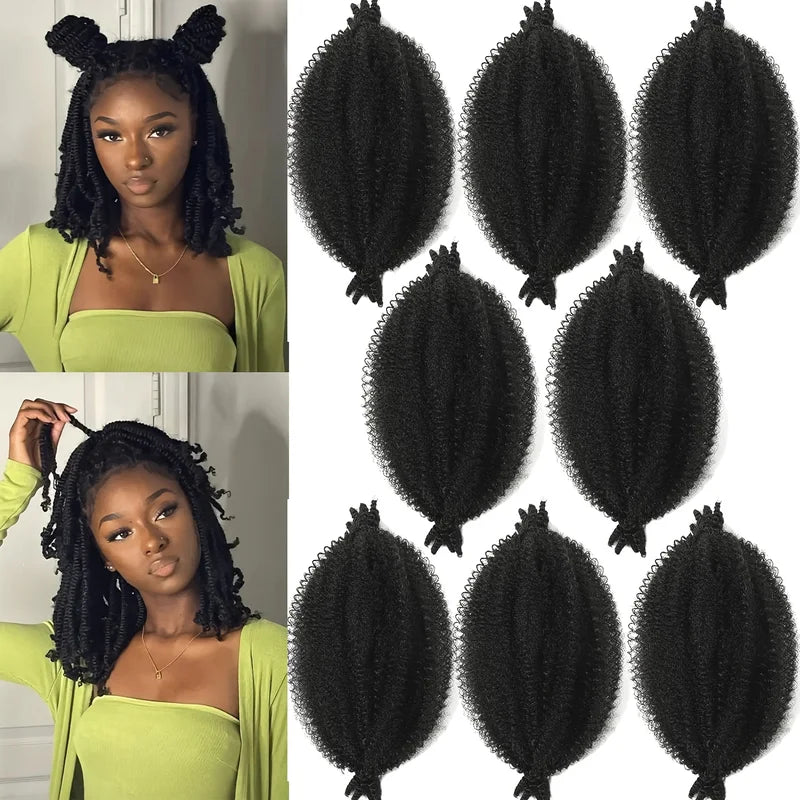 Synthetic Afro Twist Hair Extensions 8 Pcs for Women - Kinky Marley Braiding