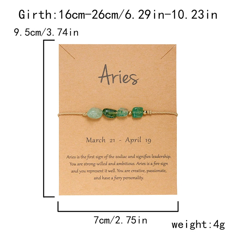 Constellation Sign Natural Stone Bracelet for Women and Kids - Handmade Jewelry Gift