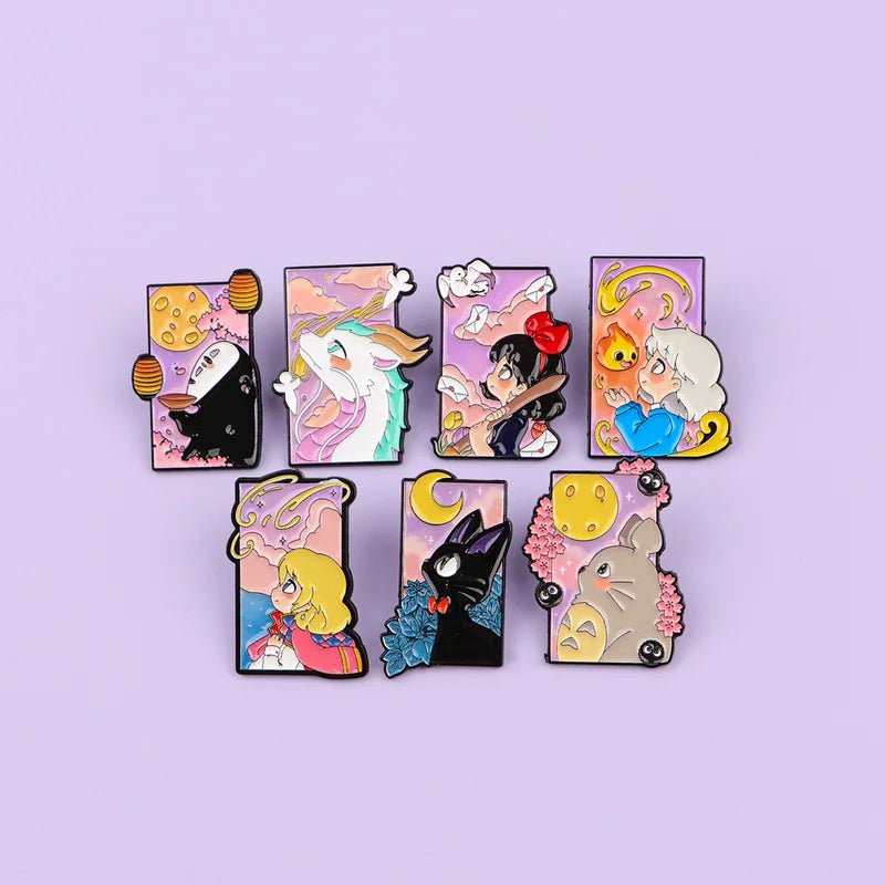 Anime Enamel Pin Cartoon Girl Cat Brooch Lapel Badge Backpack Jewelry Gift