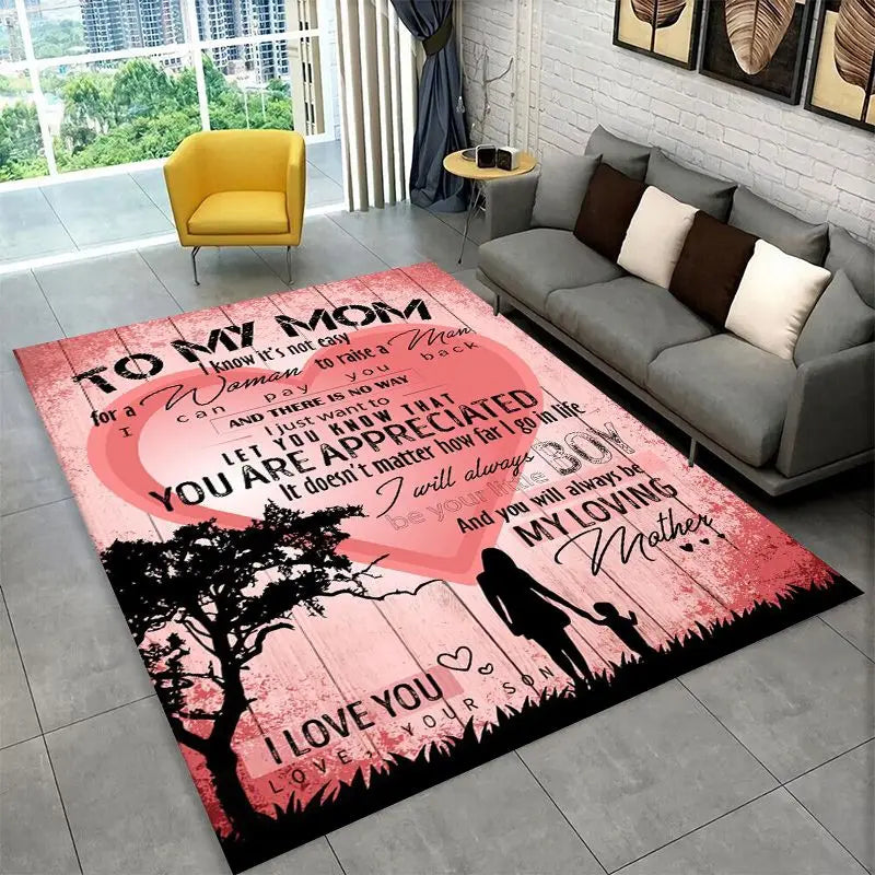 Large Area Non-Slip Rug for Living Room and Bedroom - Gift for Mom