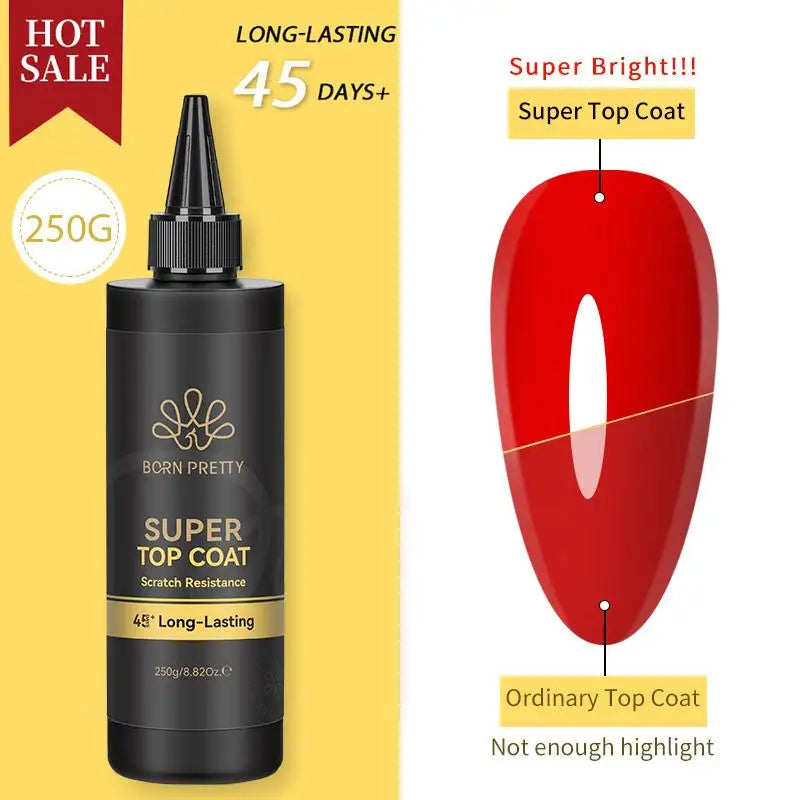 250g Professional Nail Top Coat Gel Polish Long-Lasting & Quick Dry