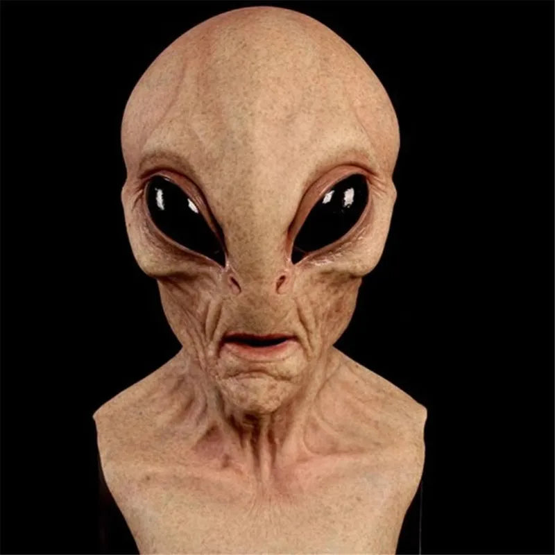 Halloween Alien Mask Cosplay Costume Prop UFO Skull Latex Mask