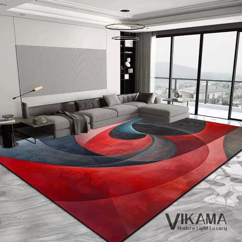Geometric Area Rug - Durable Slip-Resistant Floor Mat for Living Room & Bedroom