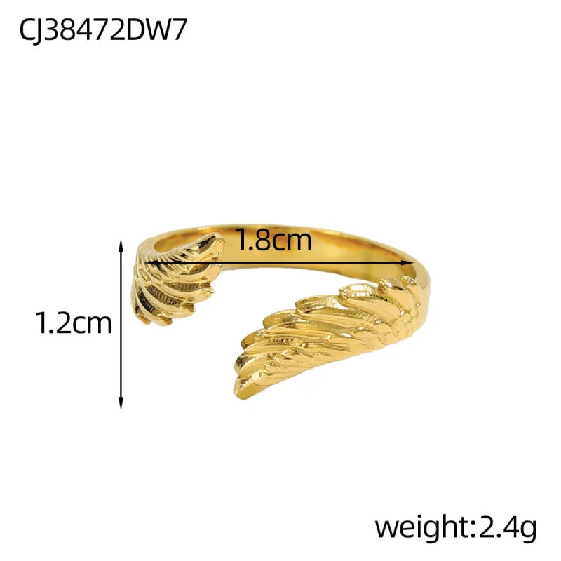 Luxury Vintage Angel Wing Ring - Unisex Creative Feather Design Jewelry