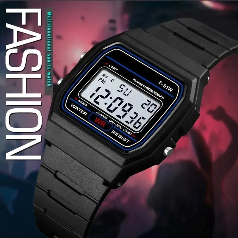 Digital Sport LED Watches for Men Women Kids Small Square Dial Silicone Band