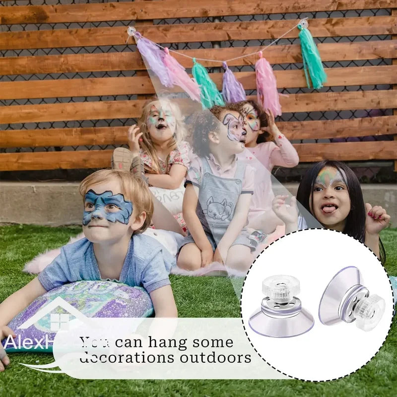 Clear PVC Suction Cup Set with Nut - Heavy Duty Waterproof Fixings