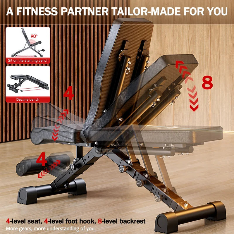 Adjustable Foldable Workout Bench for Full Body Strength Training 1000 lbs Capacity
