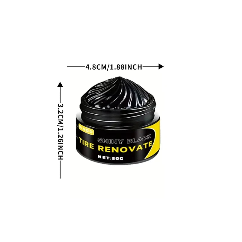 Black Tire Wax 30g - Long-Lasting Tire Protection & Repair