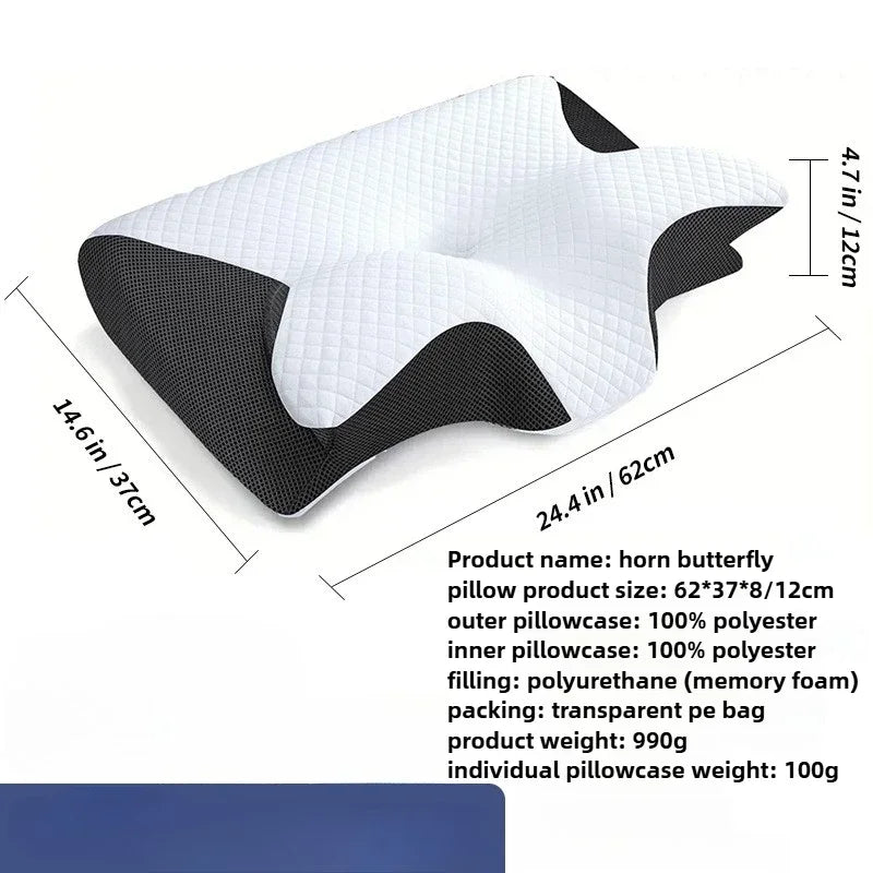 Memory Foam Cervical Neck Pillow with Memory Cotton for Sleep and Comfort
