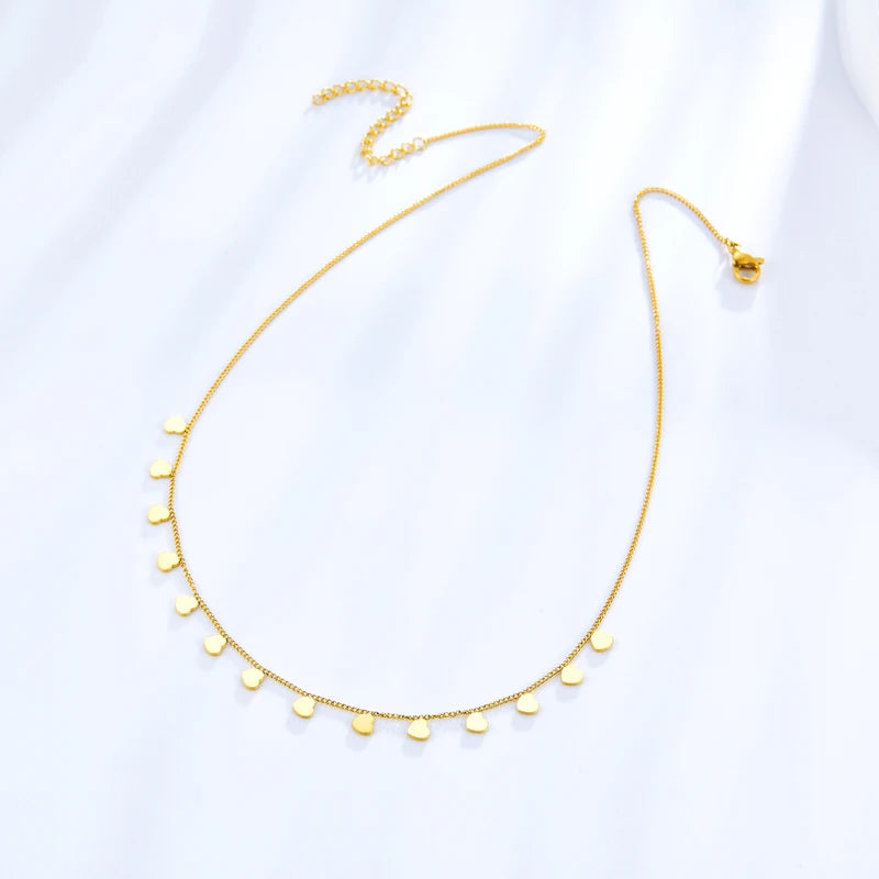 Vintage Mini Round Coin Charm Choker Necklace for Women & Girls Gold Silver