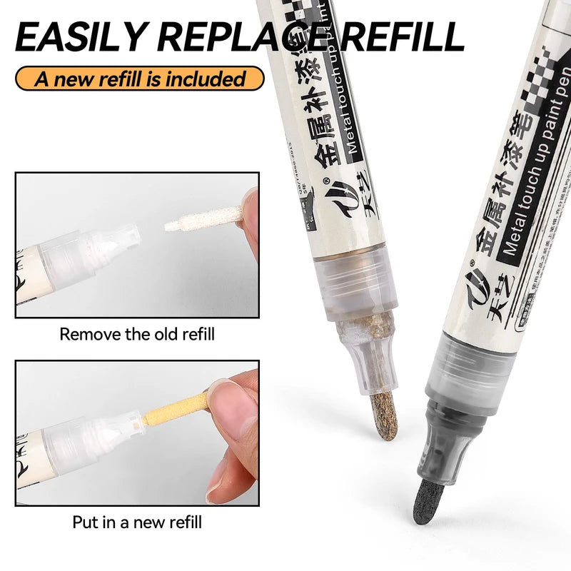 Metal Touch-Up Paint Pen Waterproof Industrial Marking Tool - Multiple Colors