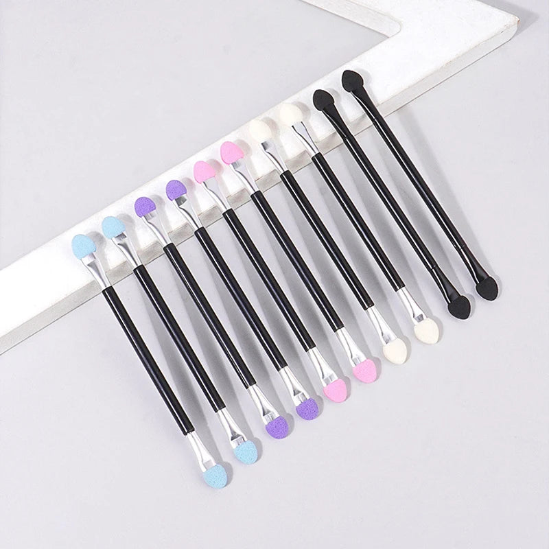 10PCS Multi-Color Double Head Latex Sponge Eyeshadow Brush Set Portable Makeup Tools