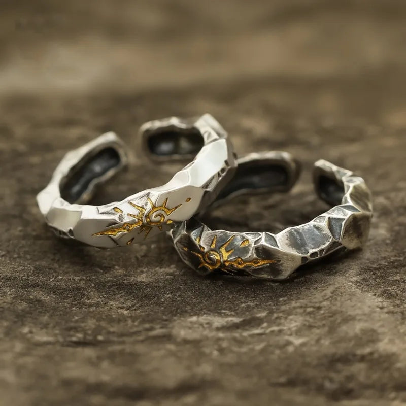 Adjustable Wishing Stone Totem Ring - Stainless Steel Punk Jewelry for Men Women
