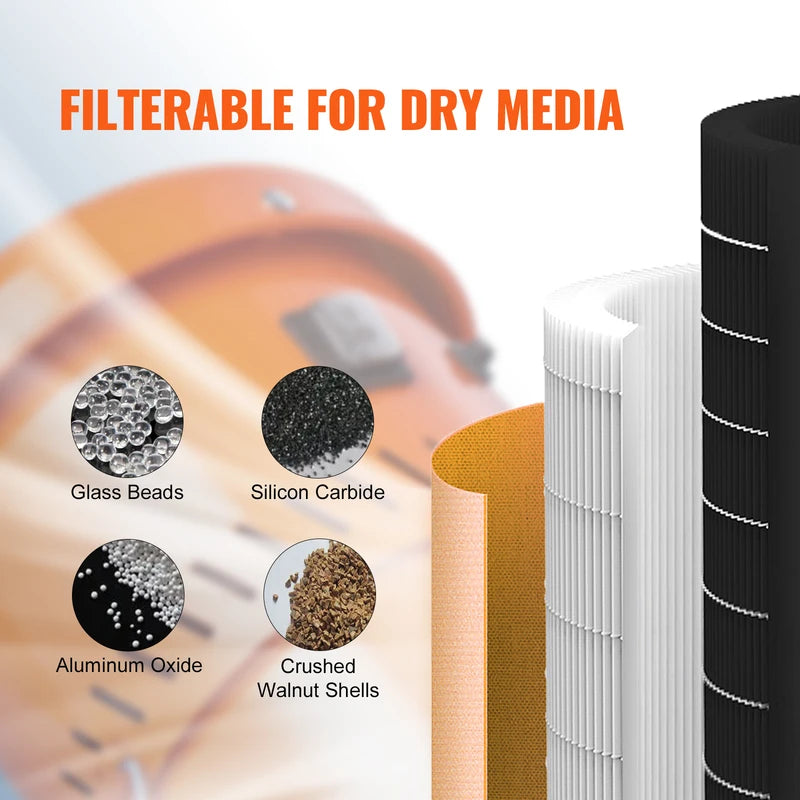 Dust Collection System with 1.6 HP Motor and 1.8 Gal Capacity for Sandblasting Cabinets