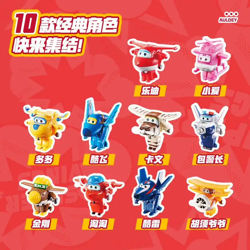 Mini Transforming Action Figures Set - Super Wings Jett Dizzy Donnie Toys
