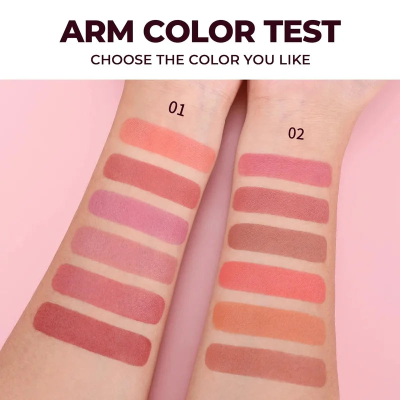 Long Wear Blush Makeup Palette - Buildable Matte Color Face Powder for Cheeks & Contouring