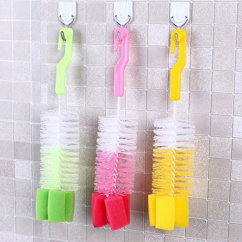 Multi-Purpose Baby Bottle Brush with Long Handle, Food Grade Cleaning Sponge